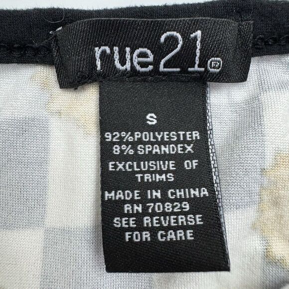 Black White Checkered Crop Tank Tops Set Size Small Y2K Rock Boho - Picture 4 of 15